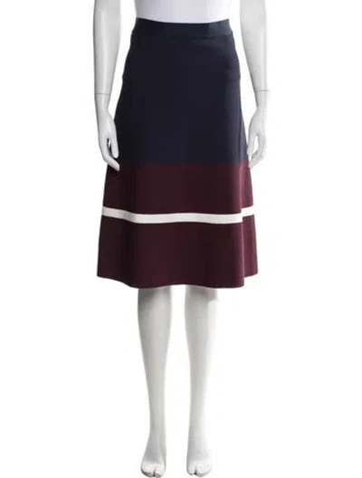 Pre-owned Tory Sport Colorblock Pattern Midi Length Skirt In Blue