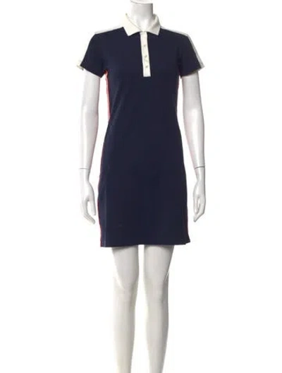 Pre-owned Tory Sport Colorblock Pattern Mini Dress In Blue