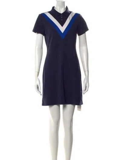 Pre-owned Tory Sport Colorblock Pattern Mini Dress In Blue