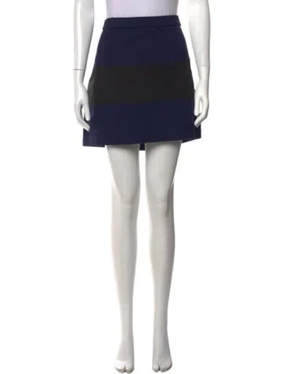 Pre-owned Tory Sport Colorblock Pattern Mini Skirt In Blue
