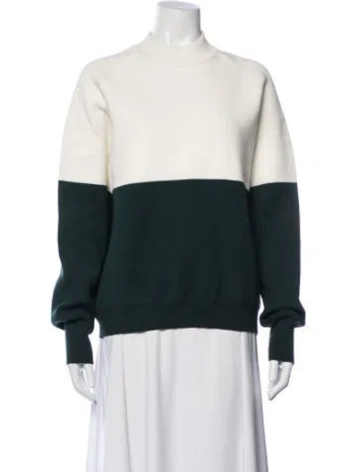 Pre-owned Tory Sport Colorblock Pattern Mock Neck Sweater In Multicolor