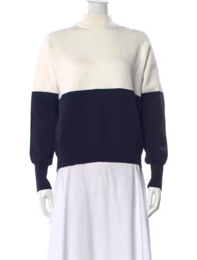 Pre-owned Tory Sport Colorblock Pattern Mock Neck Sweatshirt In Multi