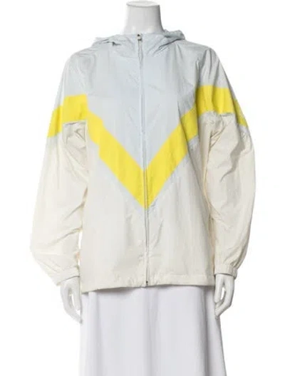 Pre-owned Tory Sport Colorblock Pattern Performance Jacket In White