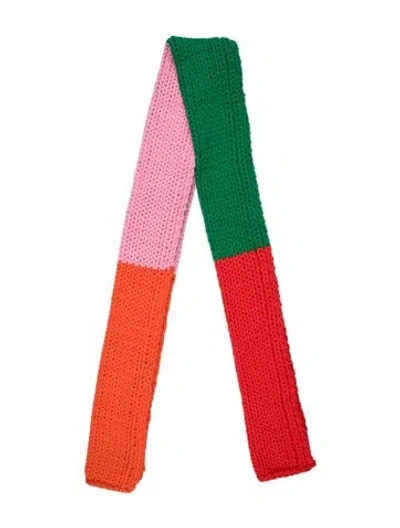 Pre-owned Tory Sport Colorblock Pattern Scarf In Red
