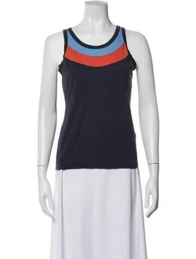 Pre-owned Tory Sport Colorblock Pattern Scoop Neck Top In Multi