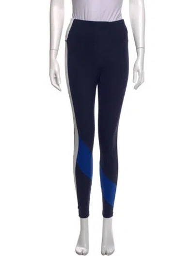 Pre-owned Tory Sport Colorblock Pattern Straight Leg Pants In Blue