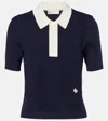 Tory Sport Cotton Pointelle Polo Shirt In Blue