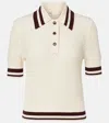 Tory Sport Cotton Pointelle Polo Shirt In Neutral