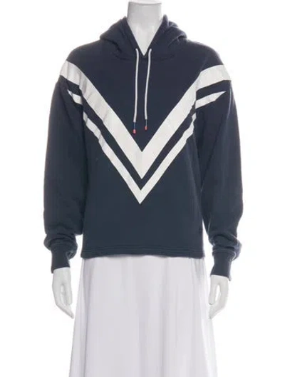 Pre-owned Tory Sport Crew Neck Long Sleeve Hoodie In Blue