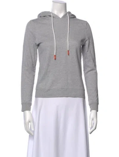 Pre-owned Tory Sport Crew Neck Long Sleeve Hoodie In Gray