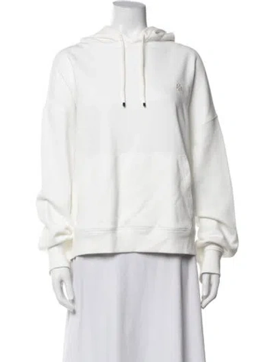 Pre-owned Tory Sport Crew Neck Long Sleeve Hoodie In White