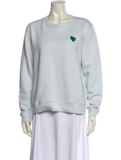 Pre-owned Tory Sport Crew Neck Long Sleeve Sweatshirt In Blue