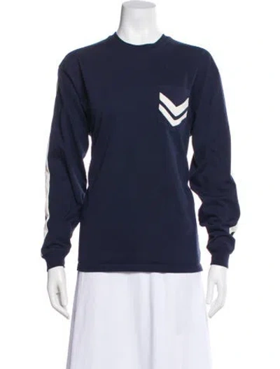 Pre-owned Tory Sport Crew Neck Long Sleeve Sweatshirt In Blue