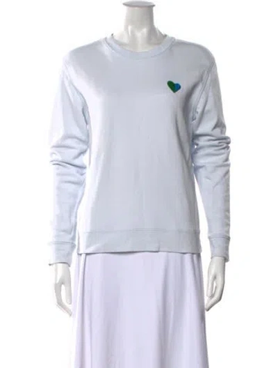 Pre-owned Tory Sport Crew Neck Long Sleeve Sweatshirt In Blue