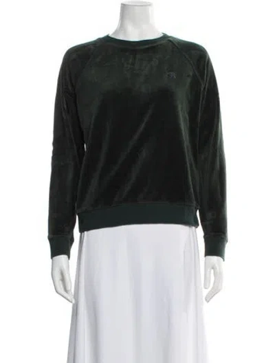 Pre-owned Tory Sport Crew Neck Long Sleeve Sweatshirt In Green