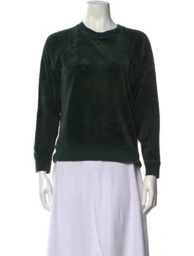 Pre-owned Tory Sport Crew Neck Long Sleeve Sweatshirt In Green