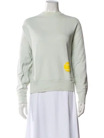 Pre-owned Tory Sport Crew Neck Long Sleeve Sweatshirt In Green