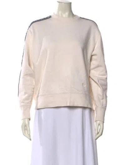 Pre-owned Tory Sport Crew Neck Long Sleeve Sweatshirt In Neutral