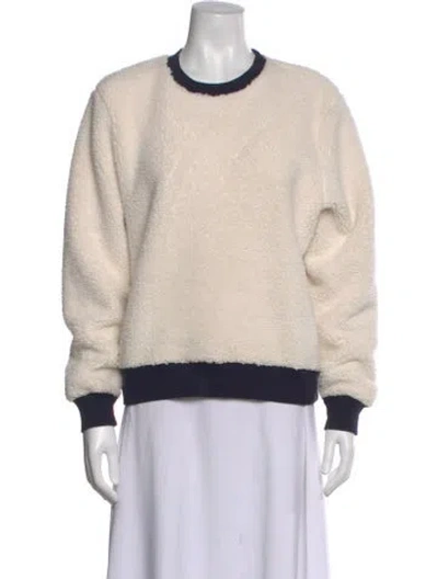 Pre-owned Tory Sport Crew Neck Long Sleeve Sweatshirt In Neutral