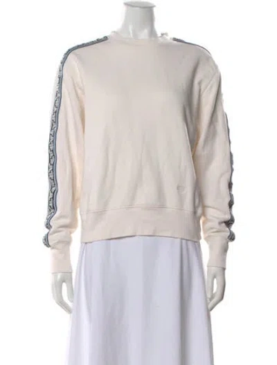 Pre-owned Tory Sport Crew Neck Long Sleeve Sweatshirt In Neutral