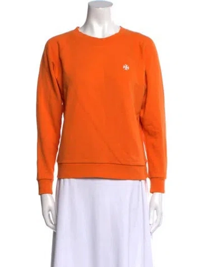 Pre-owned Tory Sport Crew Neck Long Sleeve Sweatshirt In Orange