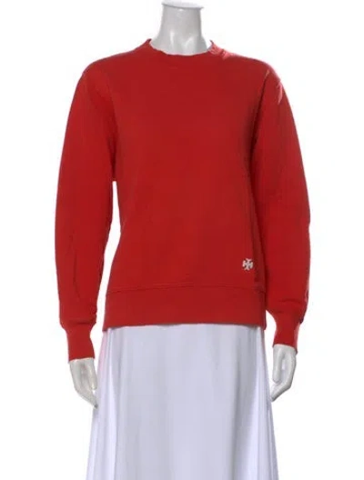 Pre-owned Tory Sport Crew Neck Long Sleeve Sweatshirt In Orange