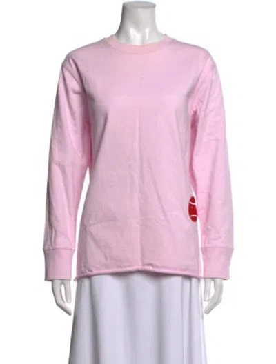 Pre-owned Tory Sport Crew Neck Long Sleeve Sweatshirt In Pink