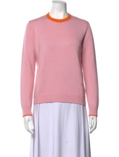 Pre-owned Tory Sport Crew Neck Long Sleeve Sweatshirt In Pink