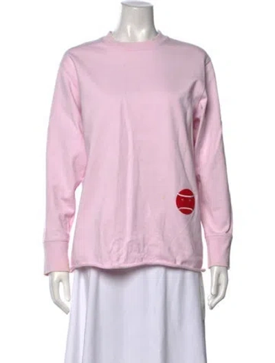 Pre-owned Tory Sport Crew Neck Long Sleeve Sweatshirt In Pink