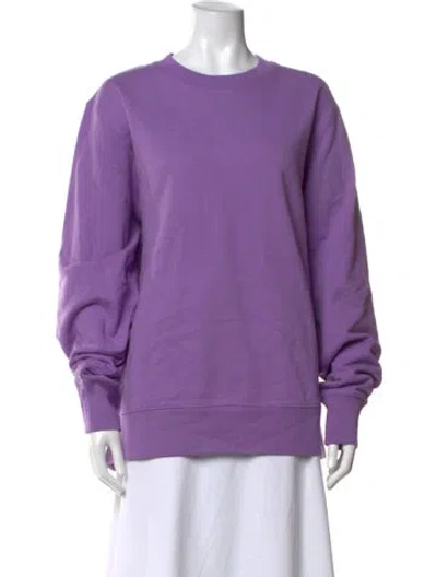 Pre-owned Tory Sport Crew Neck Long Sleeve Sweatshirt In Purple