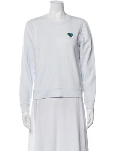 Pre-owned Tory Sport Crew Neck Long Sleeve Sweatshirt In White