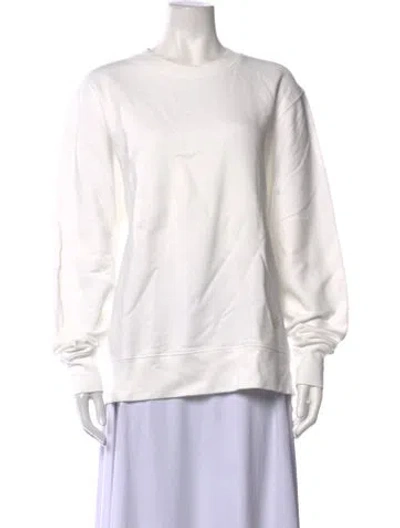 Pre-owned Tory Sport Crew Neck Long Sleeve Sweatshirt In White