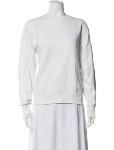 Pre-owned Tory Sport Crew Neck Long Sleeve Sweatshirt In White