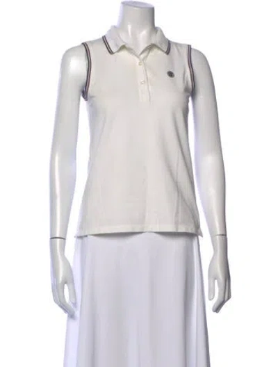 Pre-owned Tory Sport Crew Neck Sleeveless Polo In White
