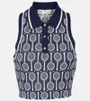 Tory Sport Tory Burch Cropped Tech Knit Polo Tank In Blue