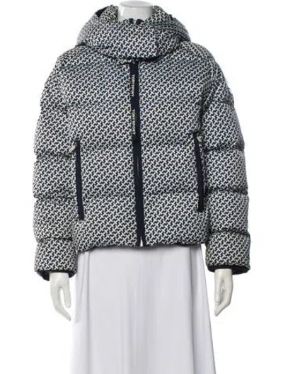 Pre-owned Tory Sport Down Printed Down Jacket In Blue
