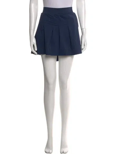 Pre-owned Tory Sport Embroidered Accent Mini Skirt In Blue