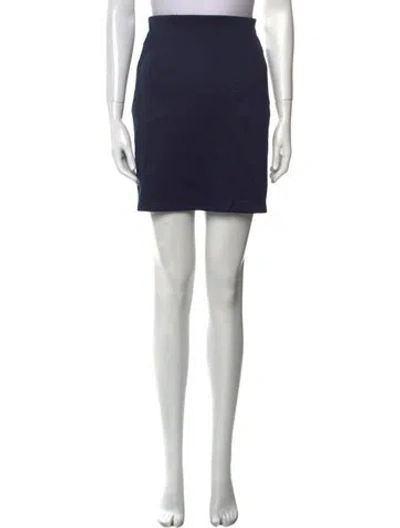 Pre-owned Tory Sport Embroidered Accent Mini Skirt In Blue