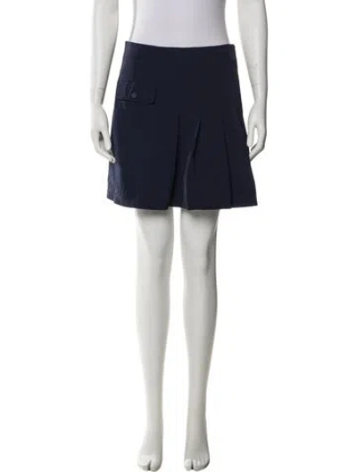 Pre-owned Tory Sport Embroidered Accent Mini Skirt In Blue