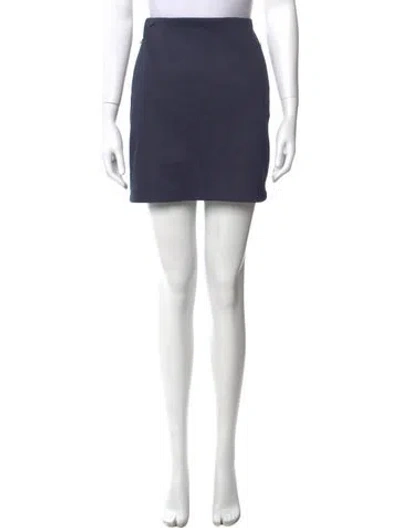 Pre-owned Tory Sport Embroidered Accent Mini Skirt In Blue