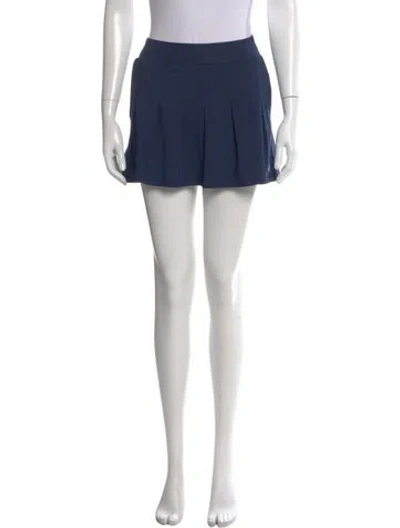 Pre-owned Tory Sport Embroidered Accent Mini Skirt In Blue