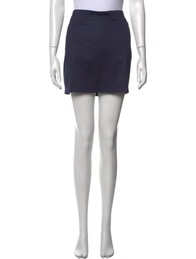 Pre-owned Tory Sport Embroidered Accent Mini Skirt In Blue