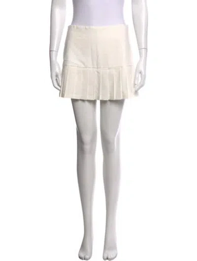 Pre-owned Tory Sport Embroidered Accent Mini Skirt In Neutrals