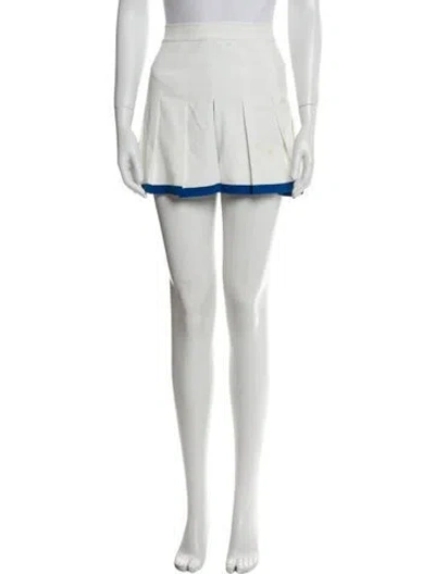 Pre-owned Tory Sport Embroidered Accent Mini Skirt In White