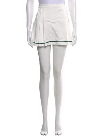 Pre-owned Tory Sport Embroidered Accent Mini Skirt In White