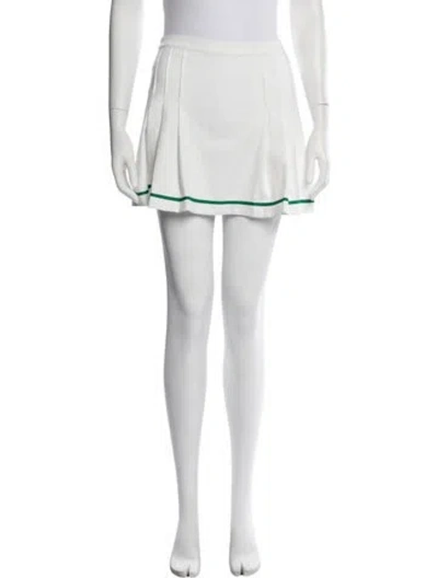 Pre-owned Tory Sport Embroidered Accent Mini Skirt In White