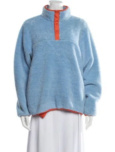 Pre-owned Tory Sport Faux Fur Faux Fur Jacket In Blue