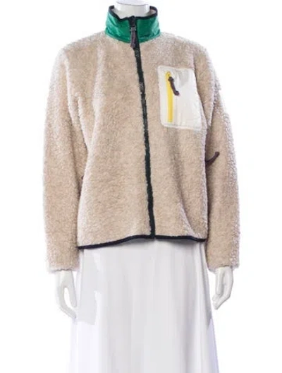 Pre-owned Tory Sport Faux Fur Jacket In Neutral