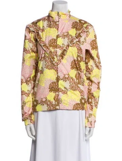 Pre-owned Tory Sport Floral Print Evening Jacket In Neutral