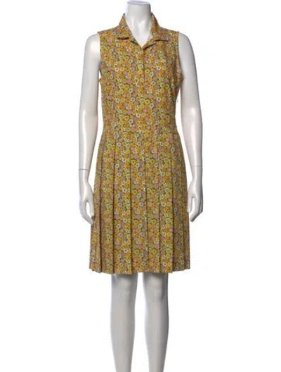 Pre-owned Tory Sport Floral Print Mini Dress W/ Tags In Yellow